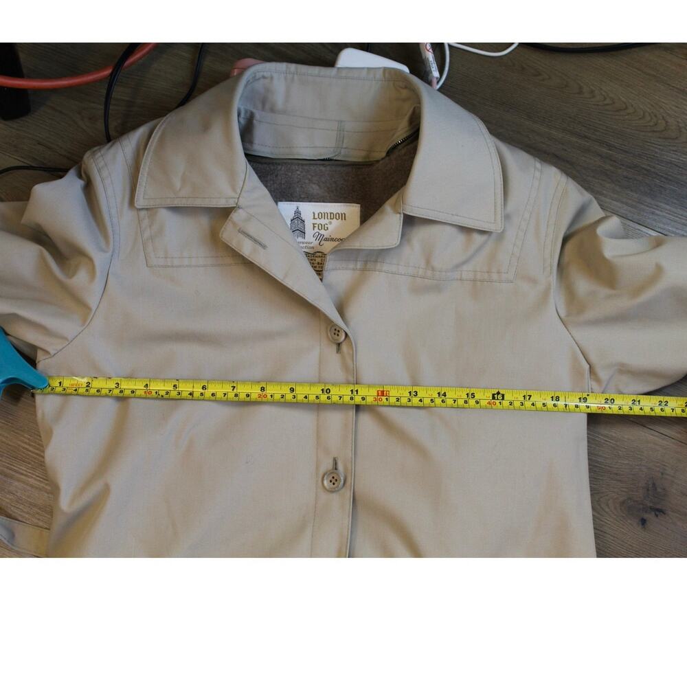 London Fog Vintage Tan Trench Coat Zip-Out Liner Belted Classic Size 10P - Picture 5 of 8